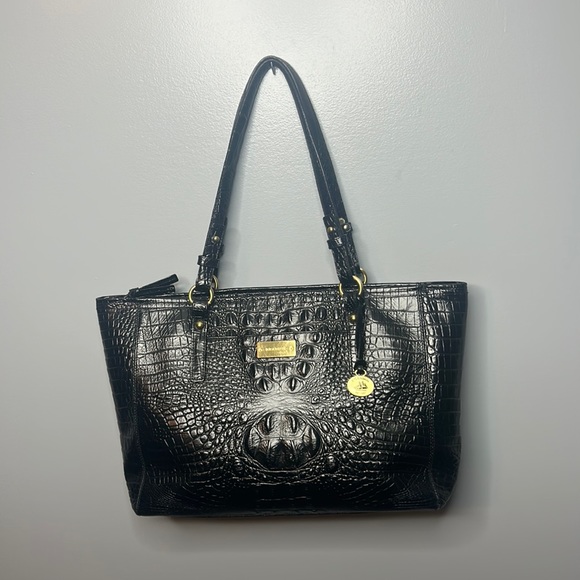 Brahmin Handbags - Brahmin black Leather bag zip top